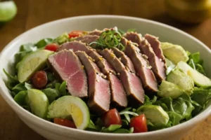 Seared Ahi for Classic Tuna Salad showing perfect crust.