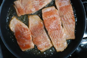 Ingredients for Air Fryer Salmon Bites recipe Preparing Salmon Bites in Air Fryer