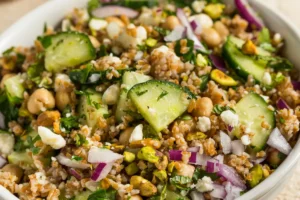 Cooking quinoa for the celebrity salad recipe