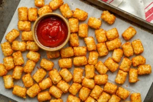 Cheesy Air Fryer Tater Tots melting with flavor