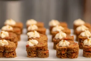 Serving suggestions for sheet cake mini bites